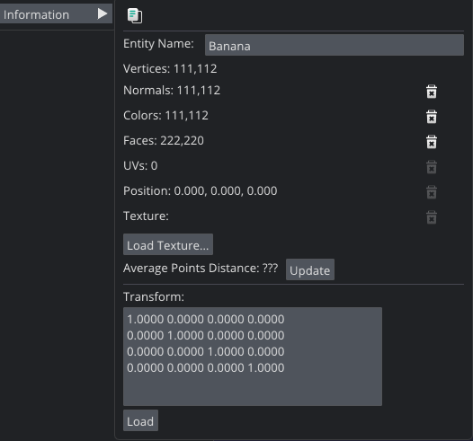 An image of PointKit: Scan's Information submenu