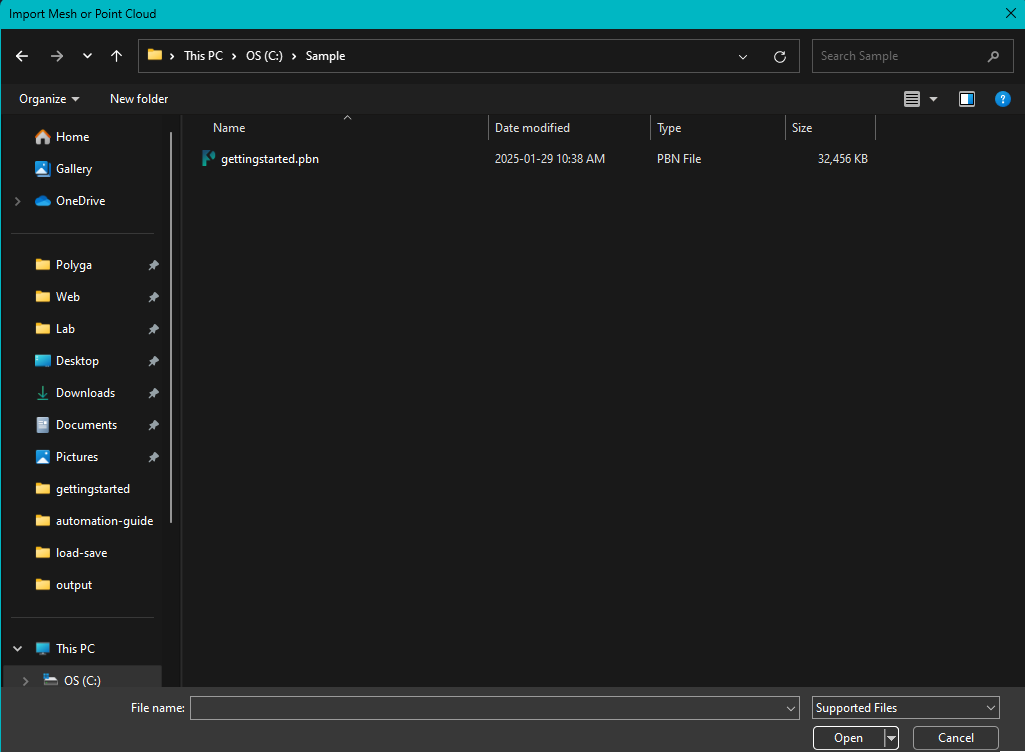 An image of PointKit: Scan's File Explorer